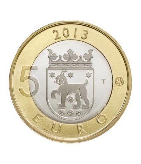 moneda Finlandia 5 Euros 2013 Tavastia.