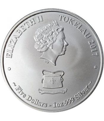 Moneda onza de plata 5$ Tokelau. Barracuda 2017.