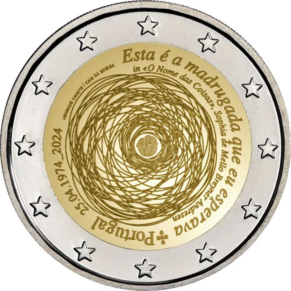 moneda 2 euros Portugal 2024 Revolución de los Claveles  - 1