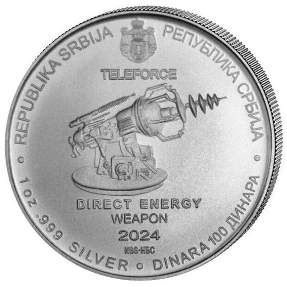 Moneda de Plata 100 Dinares Serbia 2024. Teleforce  - 1