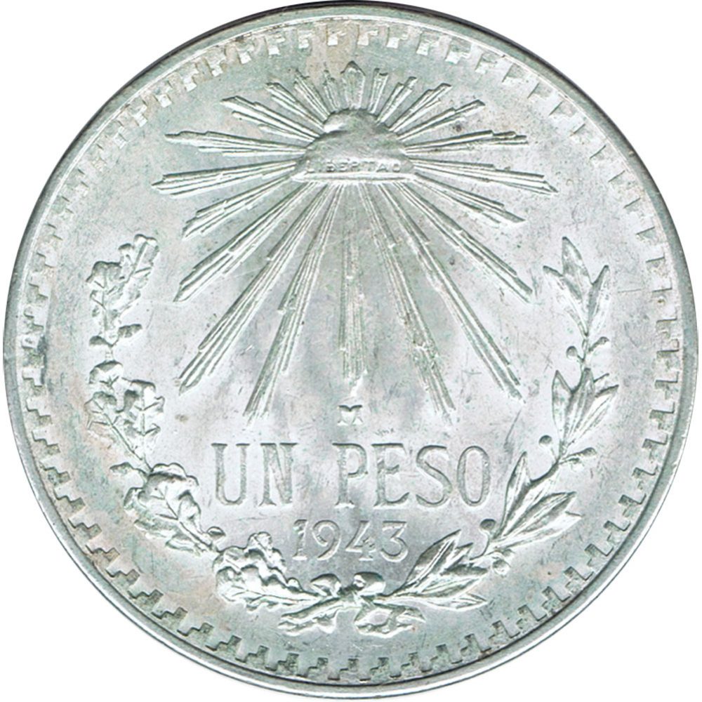 Moneda de Mexico 1 peso 1943. Plata  - 1