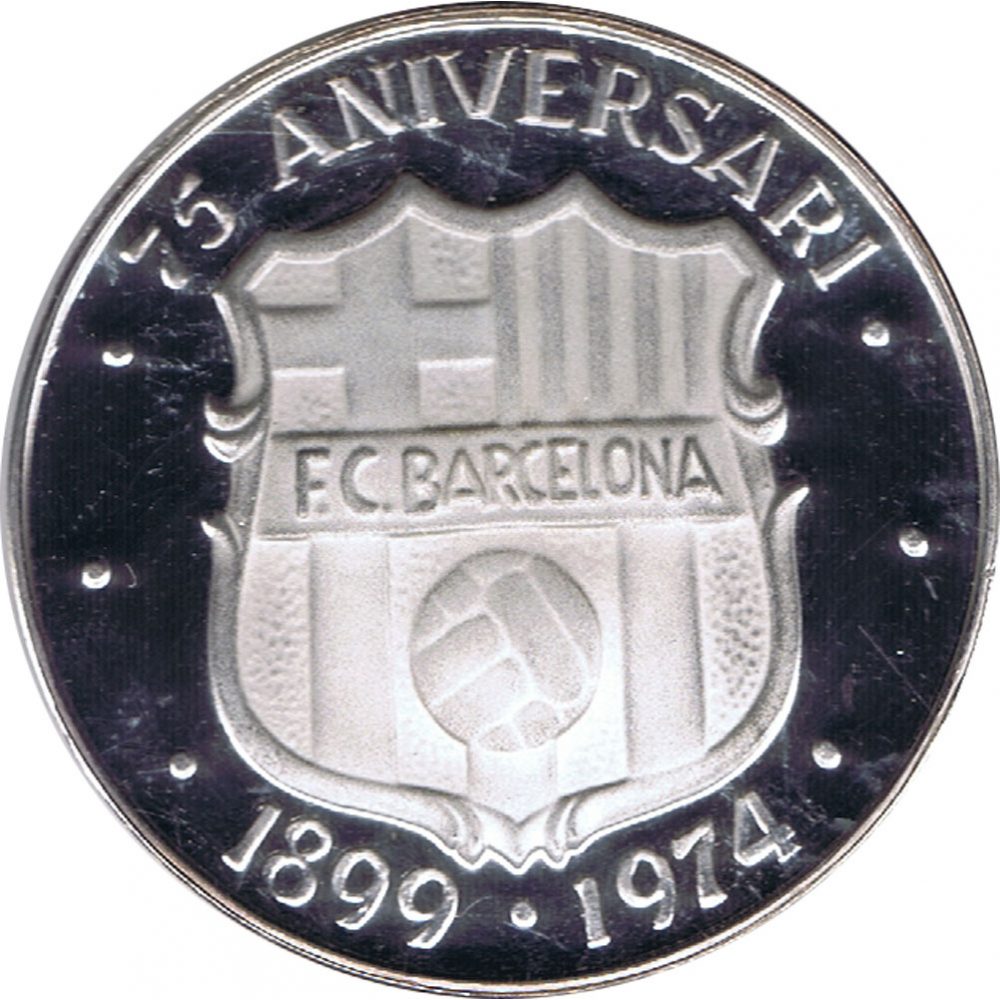 Medalla 75 Aniversari FC Barcelona 1899-1974. Plata  - 1