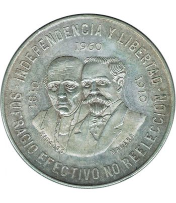 Moneda de Mexico 10 pesos 1960. Plata. Independencia y Libertad  - 1