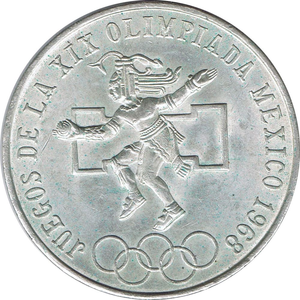 Moneda de Mexico 25 pesos 1968 Juegos Olimpicos. Plata.  - 1