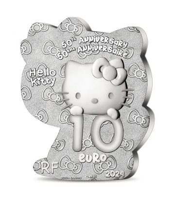 Moneda 10 euros de plata Francia 2024 Hello Kitty.  - 2