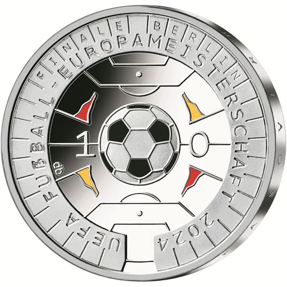 moneda Alemania 11 Euros Campeonato Futbol UEFA 2024. Plata.  - 1