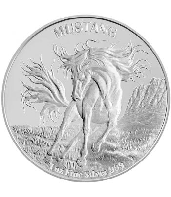 Moneda de plata 5 Dolares Tokelau. Caballo Mustang 2024  - 1
