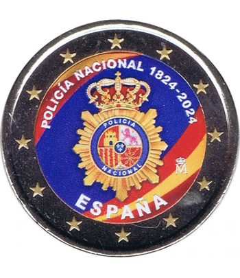 moneda 2 euros España 2024 200 Años Policía Nacional. Color A  - 1