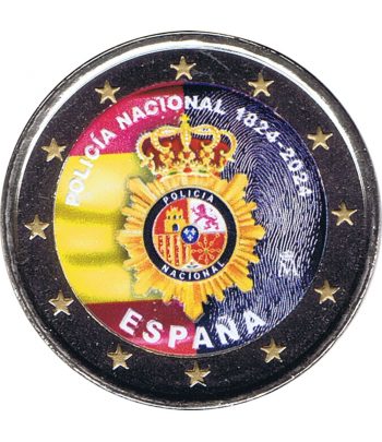 moneda 2 euros España 2024 200 Años Policía Nacional. Color B  - 1