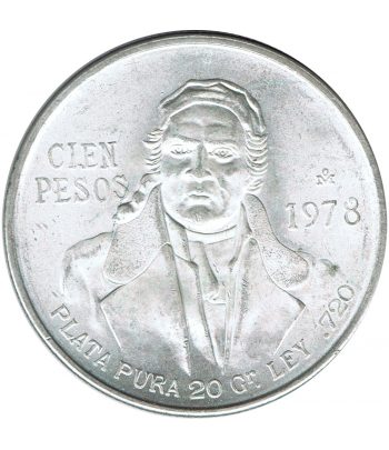 Moneda de Mexico 100 Pesos 1978 Morales. Plata  - 1