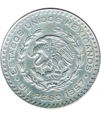 Moneda de Mexico 1 peso 1957. Plata. Centenario Constitución  - 2