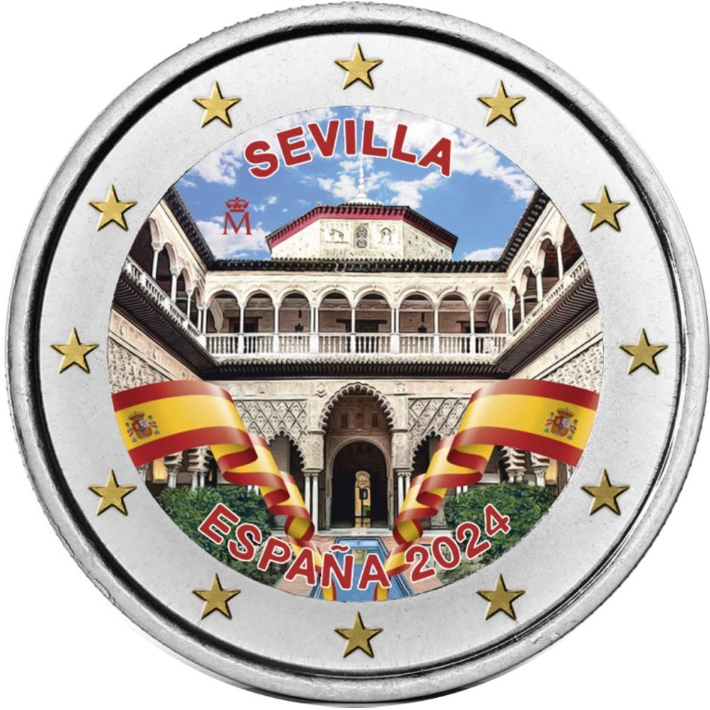 moneda 2 euros España 2024 Sevilla. Color C  - 1