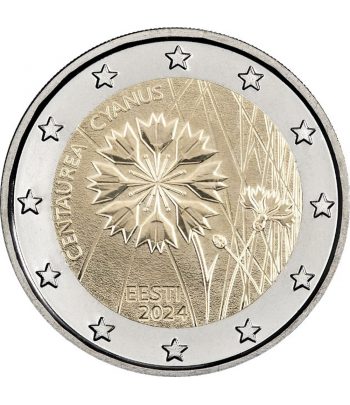 moneda 2 euros Estonia 2024 Flor El Aciano  - 1