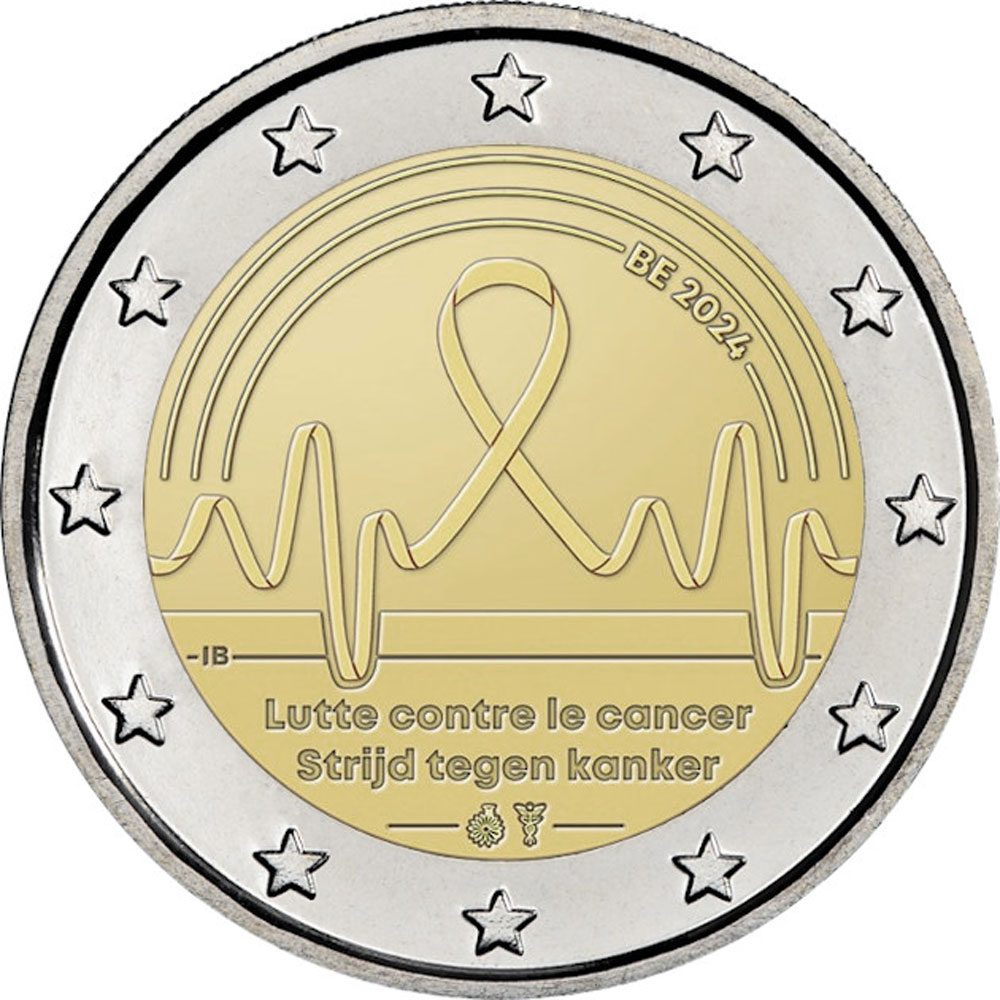 moneda 2 euros Bélgica 2024 Lucha contra el Cáncer  - 1