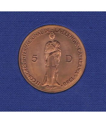 Moneda Andorra 5 Diner 1986 Llengua Catalana. Estuche Oficial  - 1