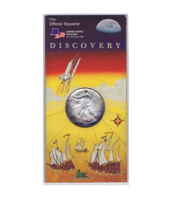 Moneda de Plata American Eagle Estados Unidos 1992 Souvenir  - 1