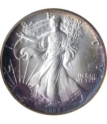 Moneda de Plata American Eagle Estados Unidos 1992 Souvenir  - 3
