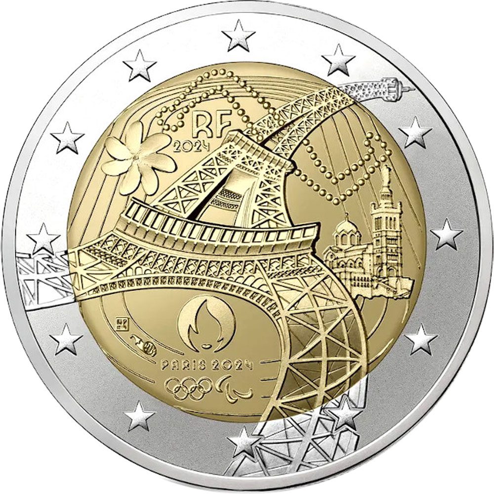 moneda 2 euros Francia 2024 JJOO y Paralímpicos Paris 2024.  - 1