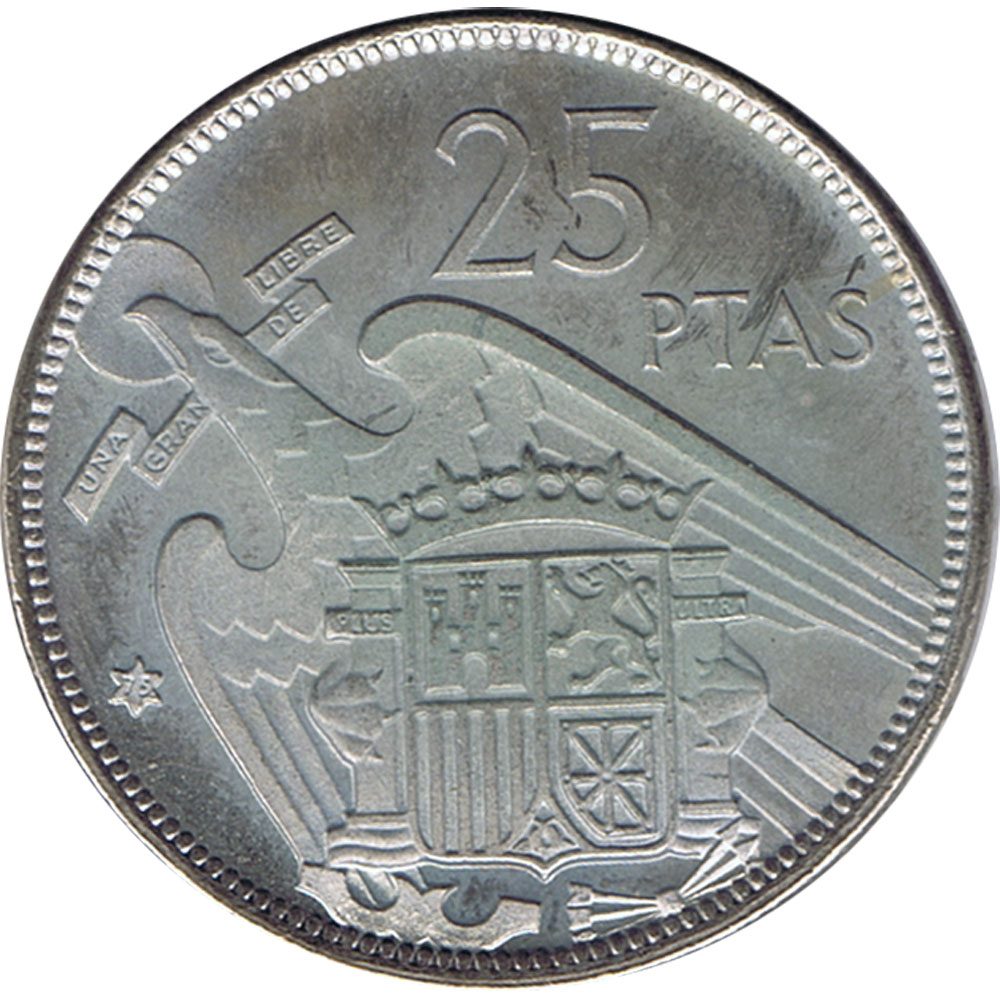 Moneda de España 25 Pesetas 1957 *19-75 Madrid SC  - 1