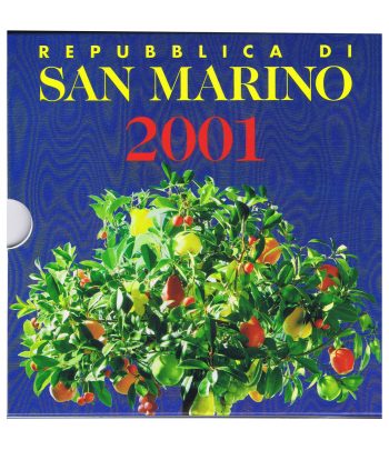 Estuche monedas San Marino últimas Liras 2001  - 1