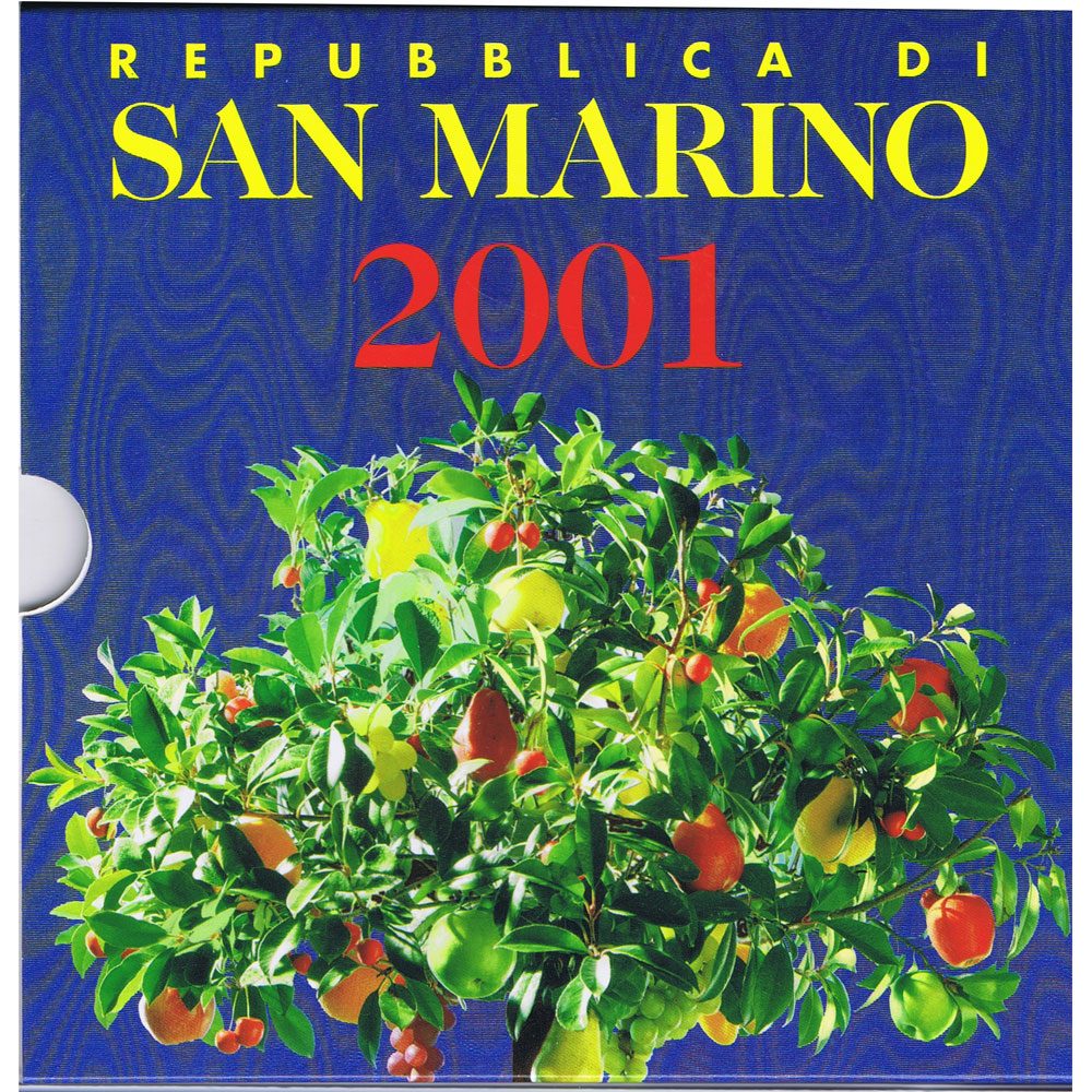 Estuche monedas San Marino últimas Liras 2001  - 1