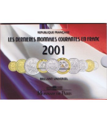 Estuche monedas Francia últimos Francos 2001  - 1