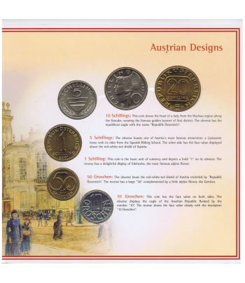 Estuche monedas Austria últimos Schilling y Groschen 2001.  - 3