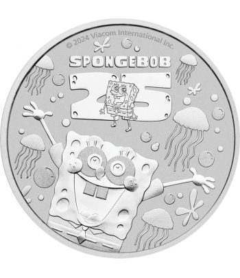 Tuvalu 1$ de plata Bob Esponja Spongebob 2022  - 1