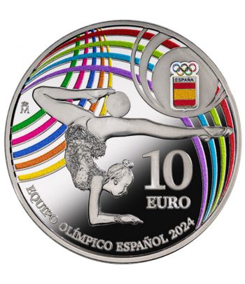 Moneda de España 10 euros 2024 Equipo Olímpico Español. Plata  - 1