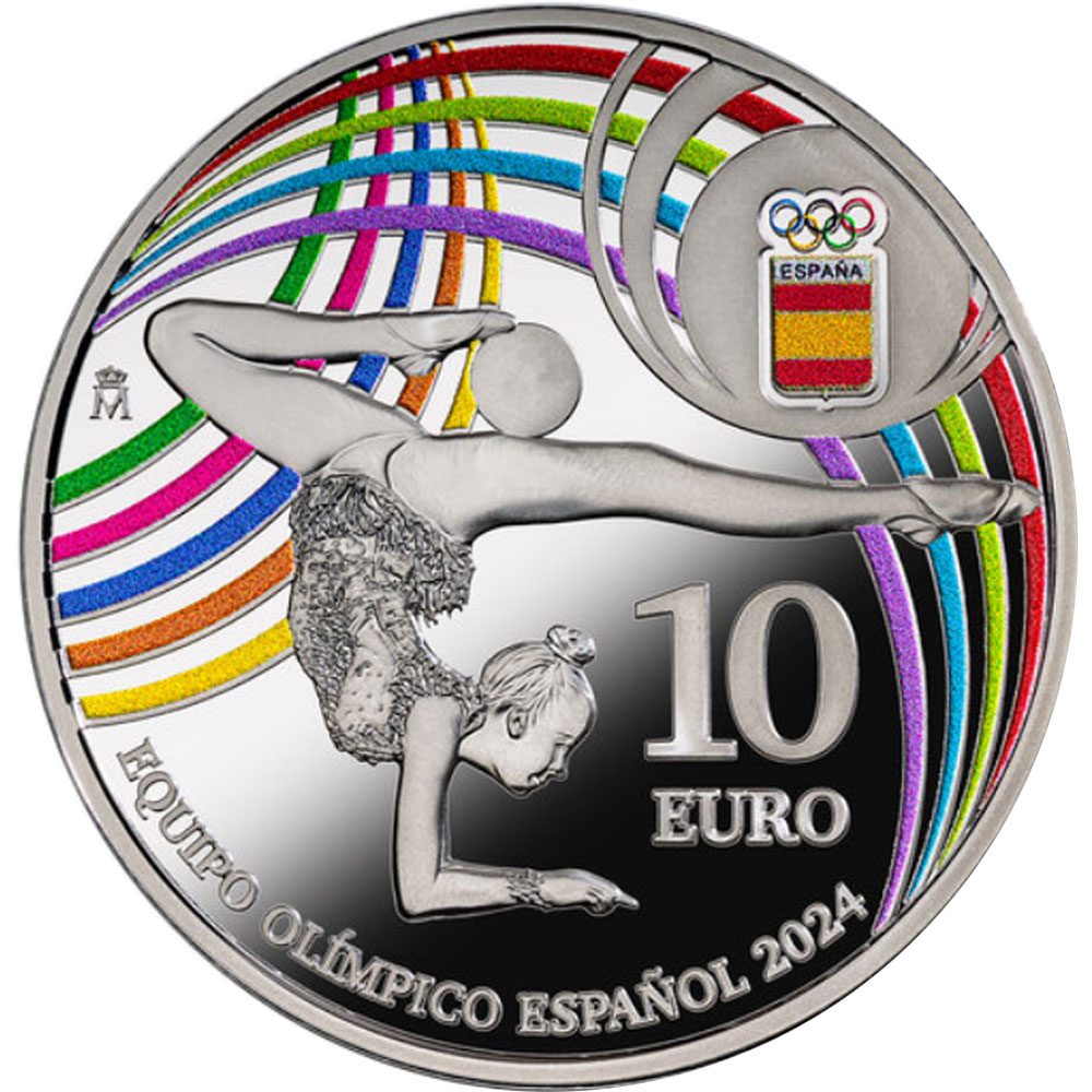 Moneda de España 10 euros 2024 Equipo Olímpico Español. Plata  - 1