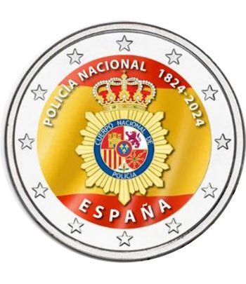 moneda 2 euros España 2024 200 Años Policía Nacional. Color D  - 1