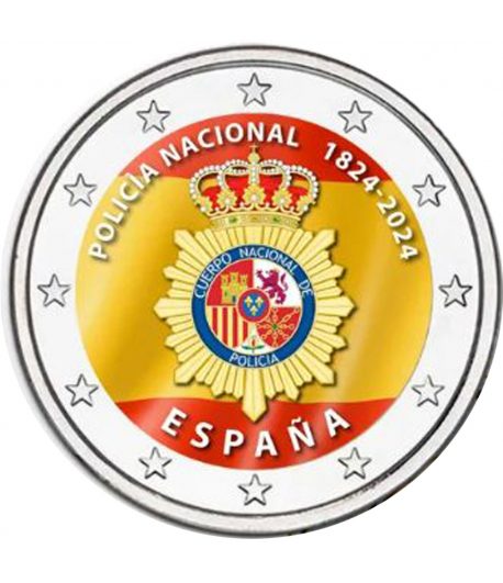 moneda 2 euros España 2024 200 Años Policía Nacional. Color D  - 1