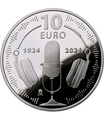 Moneda de España 10 euros 2024 Centenario de la Radio. Plata  - 2