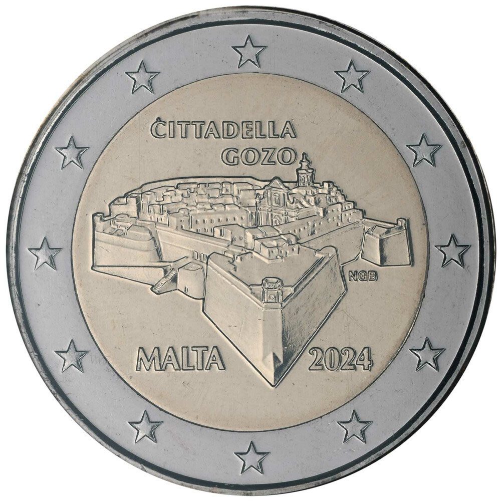 moneda conmemorativa 2 euros Malta 2024 Cittadella de Gozo  - 1