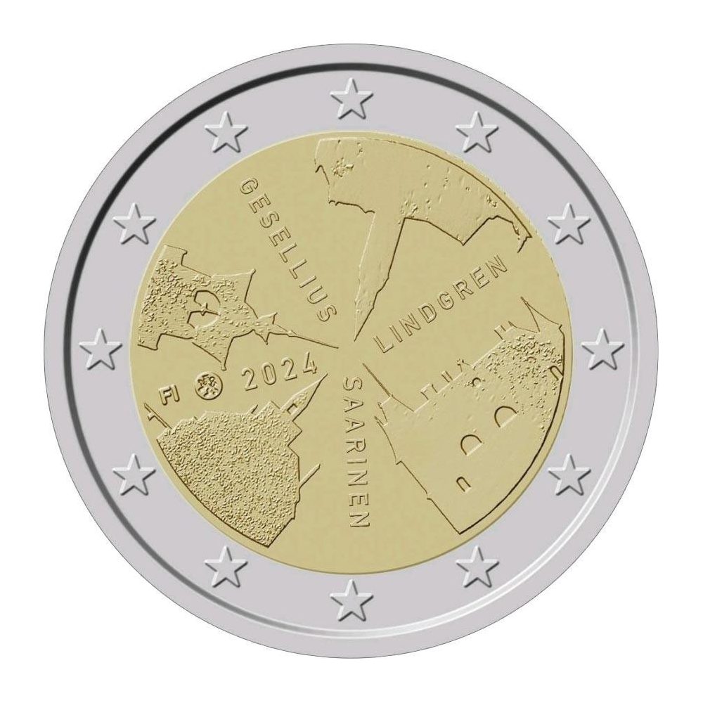 moneda 2 euros Finlandia 2024 Arquitectura.  - 1