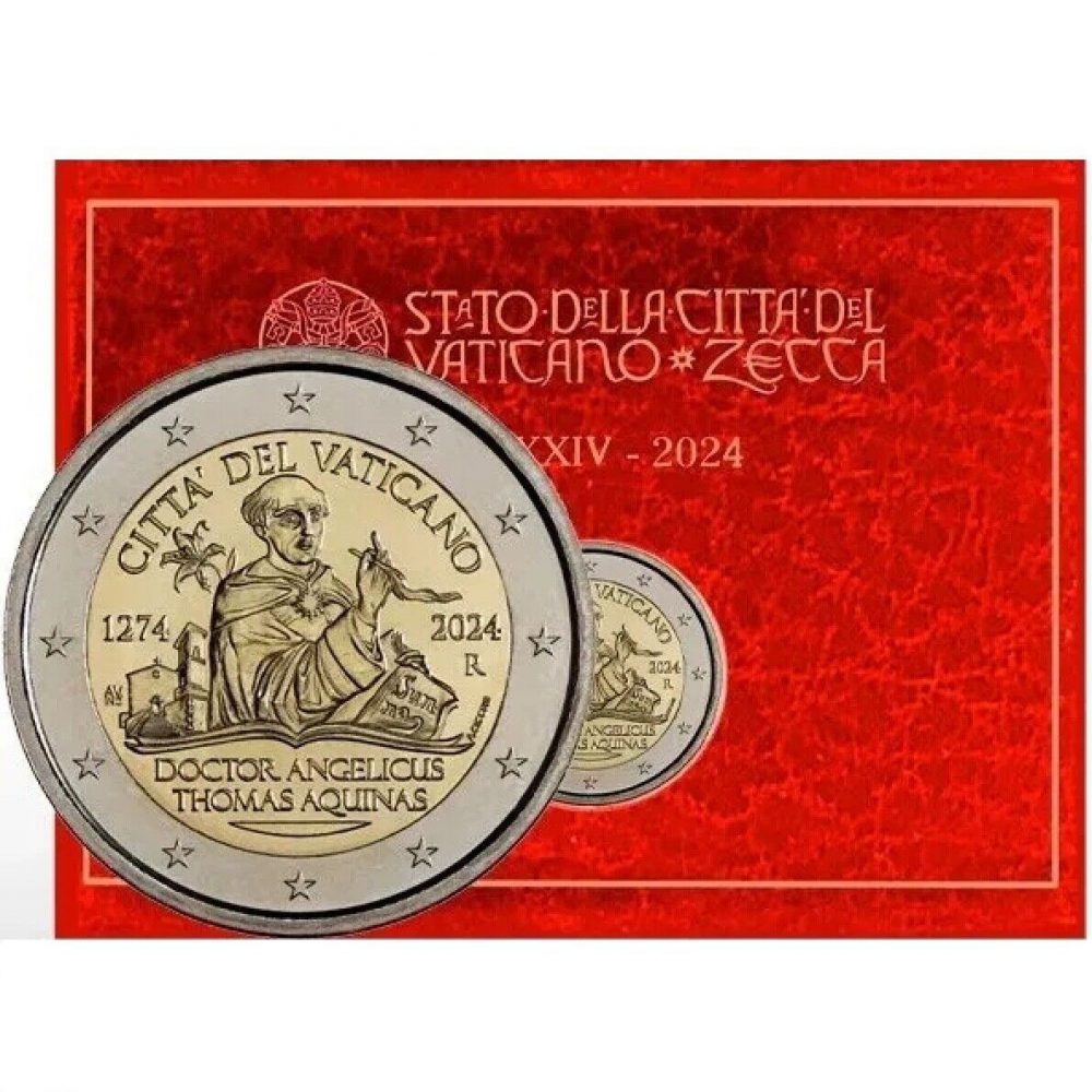 moneda 2 euros Vaticano 2024 Santo Tomás de Aquino.  - 1