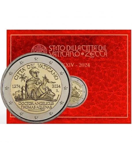 moneda 2 euros Vaticano 2024 Santo Tomás de Aquino.  - 1