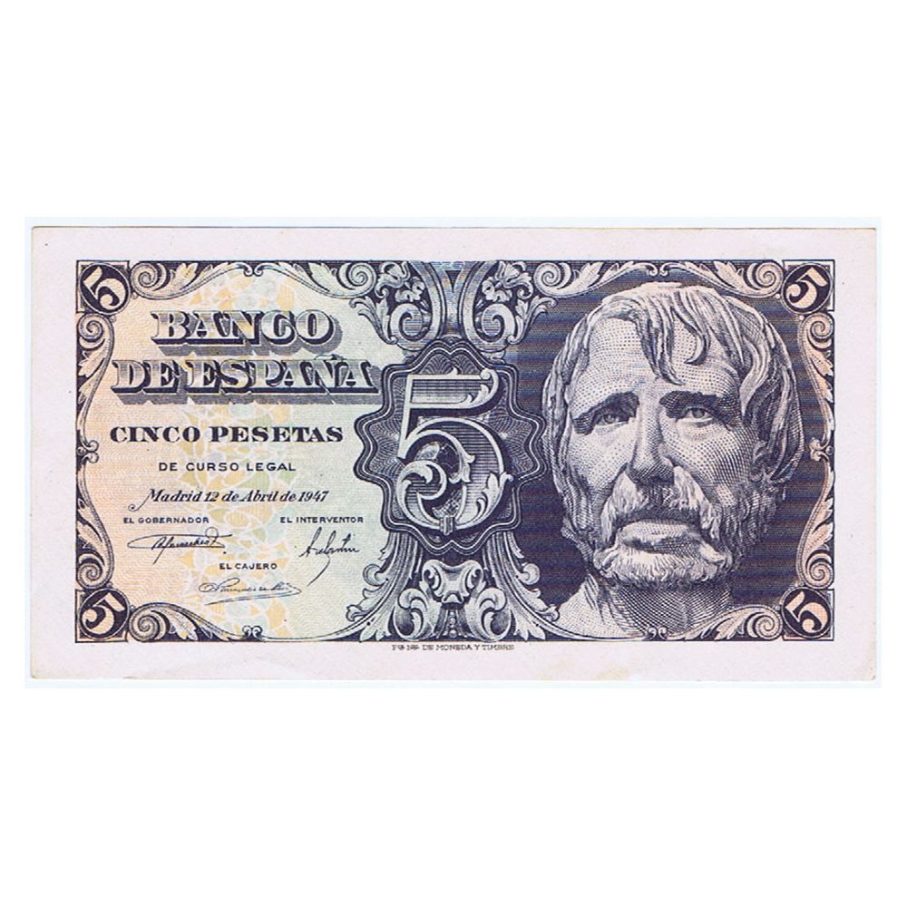 (1947/04/12) Madrid. 5 Pesetas. SC. Sin Serie 6749326  - 1