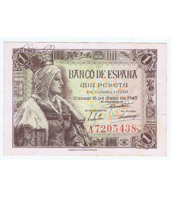 (1945/06/15) Madrid. 1 Peseta. MBC. A7205438  - 1