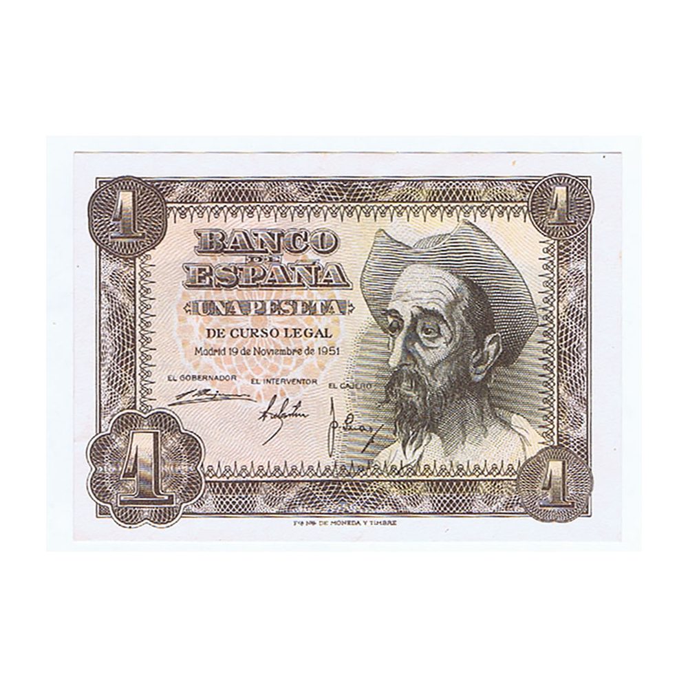 (1951/11/19) Madrid. 1 Peseta. SC. Sin Serie 8820349.  - 1