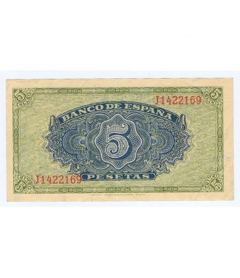 (1940/09/04) Madrid. 5 Pesetas. EBC. Serie J1422169  - 2