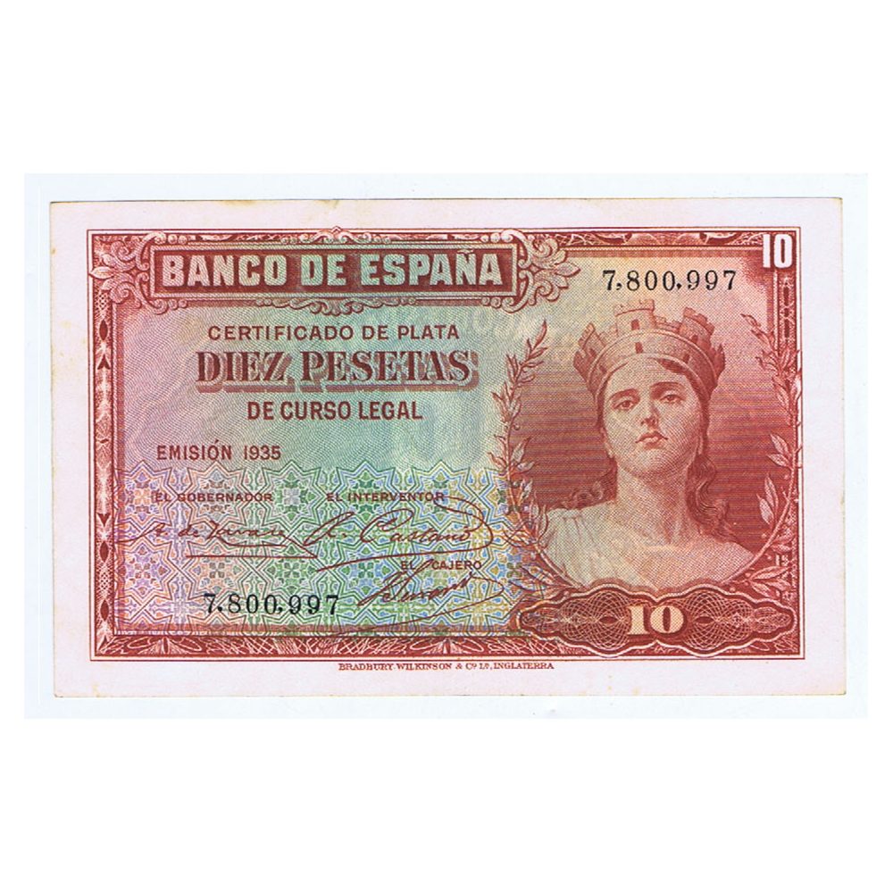 (1935) Banco de España. 10 Pesetas. EBC. Sin Serie 7800997  - 1