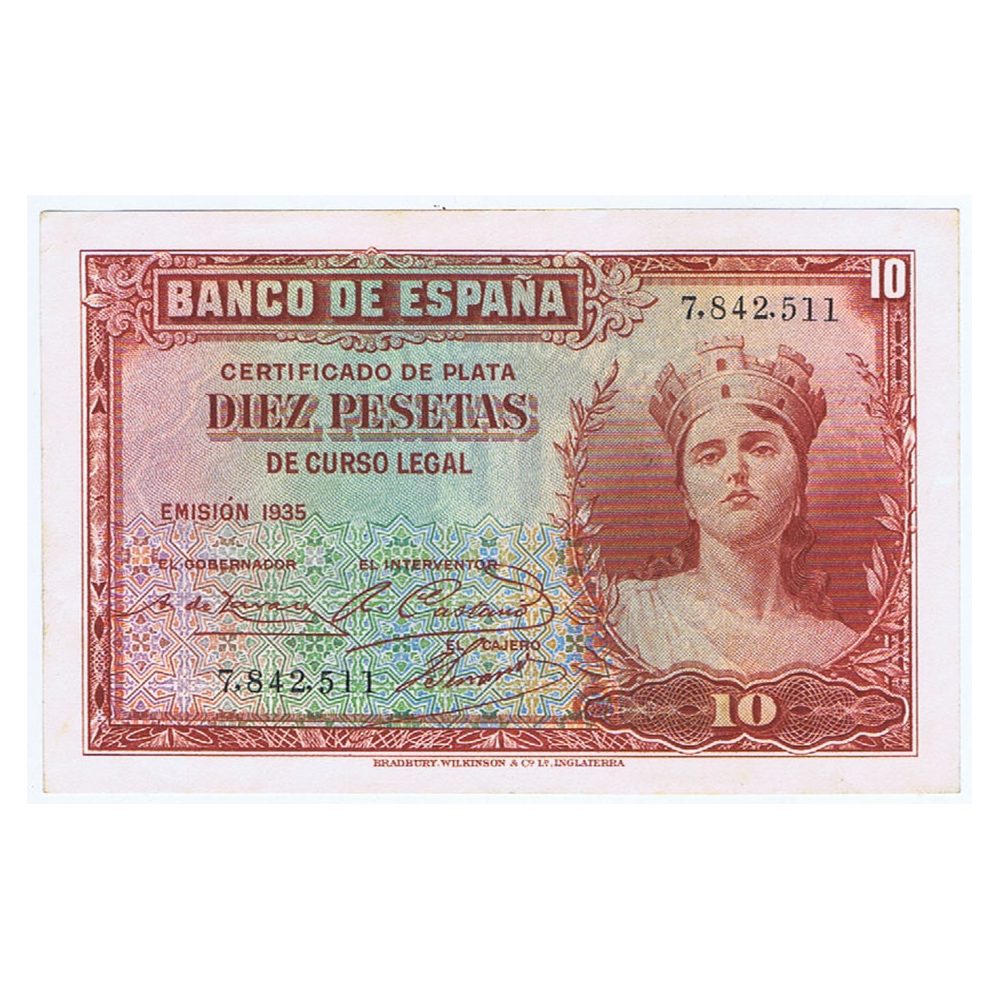 (1935) Banco de España. 10 Pesetas. EBC. Sin Serie 7842511  - 1