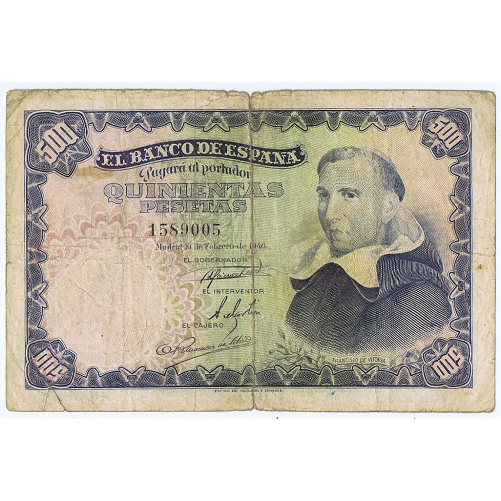 (1946/02/19) Madrid. 500 Pesetas. BC. Serie 1589005  - 1