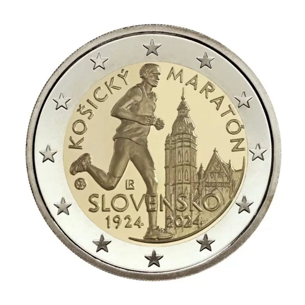 moneda 2 euros Eslovaquia 2024 Maratón de la Paz  - 1