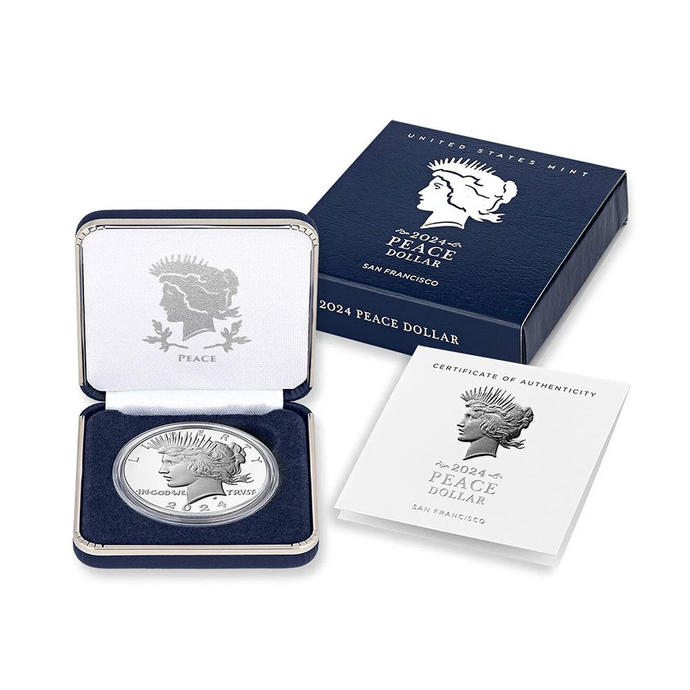 Moneda 1$ EEUU Peace Dollar 2024 en estuche Proof  - 1