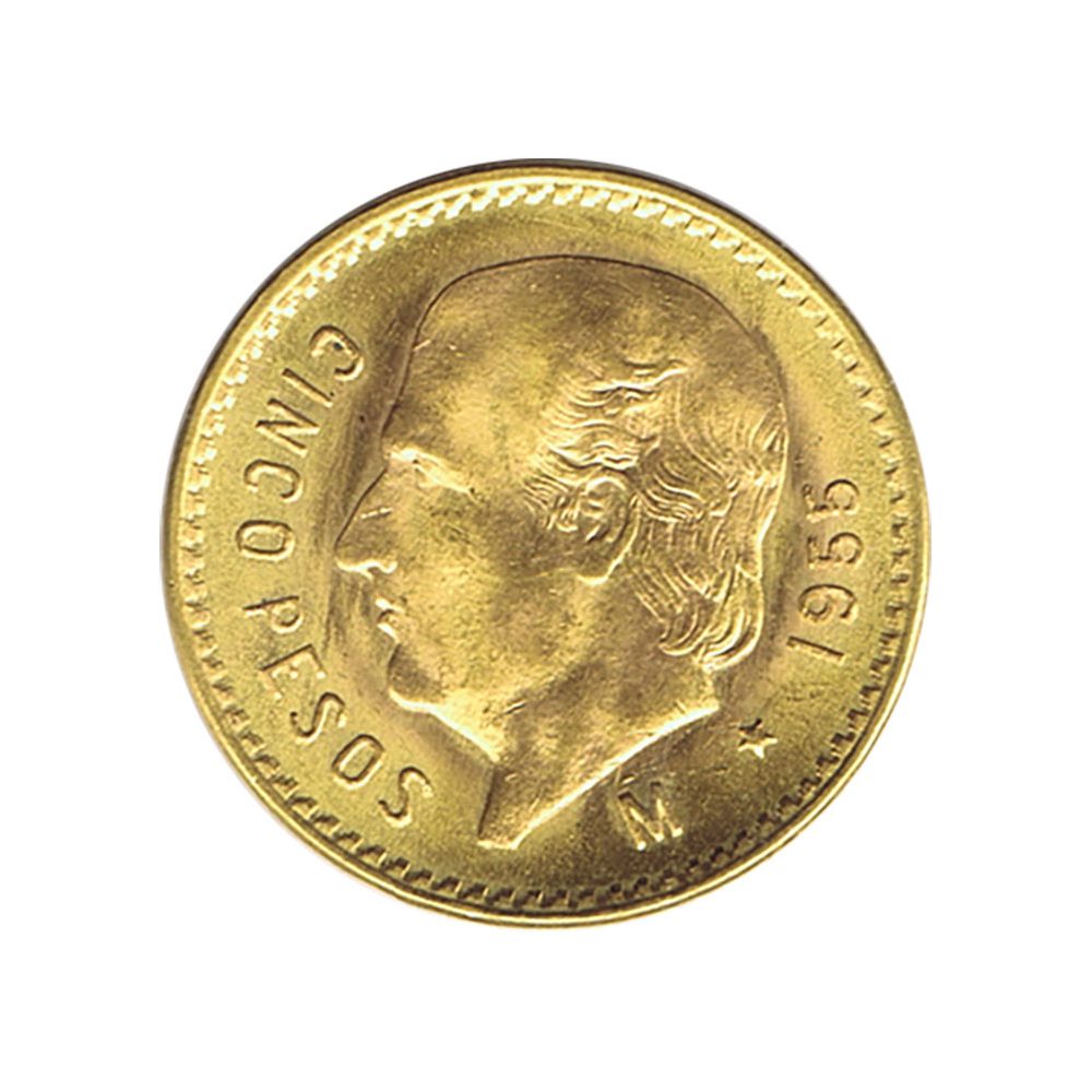 Moneda de México 5 pesos de Oro Hidalgo 1955  - 1