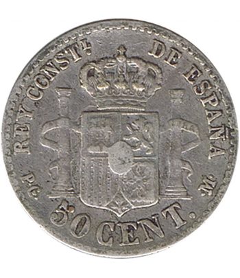 Moneda de España 50 céntimos de Plata 1892 Alfonso XIII PG M.  - 2