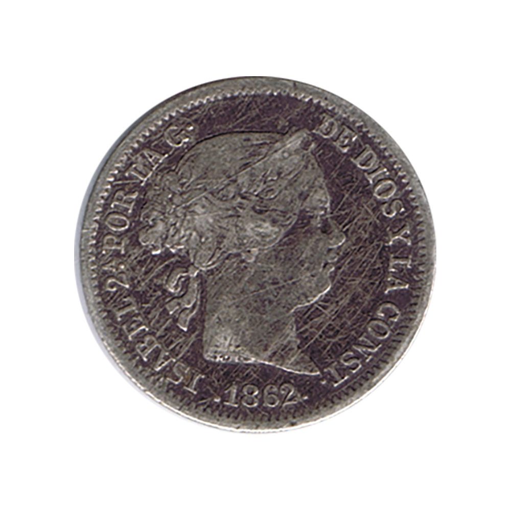 Moneda de España 1 Real 1862 Isabel II Madrid. Plata.  - 1