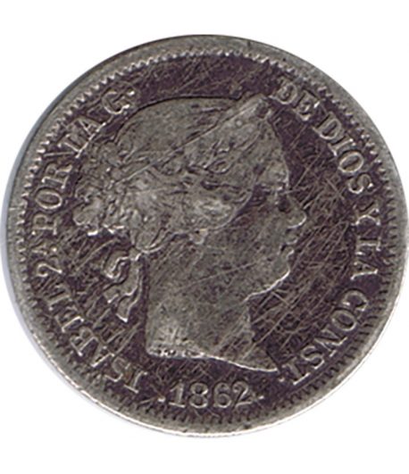 Moneda de España 1 Real 1862 Isabel II Madrid. Plata.  - 1